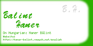 balint haner business card